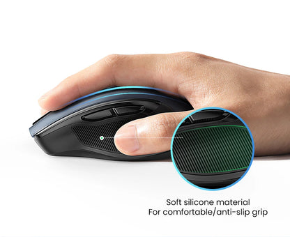 UGREEN MU006 Wireless Mouse – BT5.0 & 2.4G, 4000 DPI, 6 Silent Buttons, Ergonomic for MacBook & PC