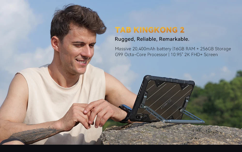 Cubot Tab KingKong 2 Rugged Tablet – Android 14, Helio G99, 20400mAh, 16GB RAM, 256GB, IP68, 10.95"