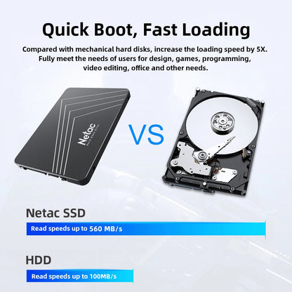 Netac 2.5" SATA3 SSD | 128GB to 4TB | Internal Solid State Drive | Laptop & Desktop Upgrade