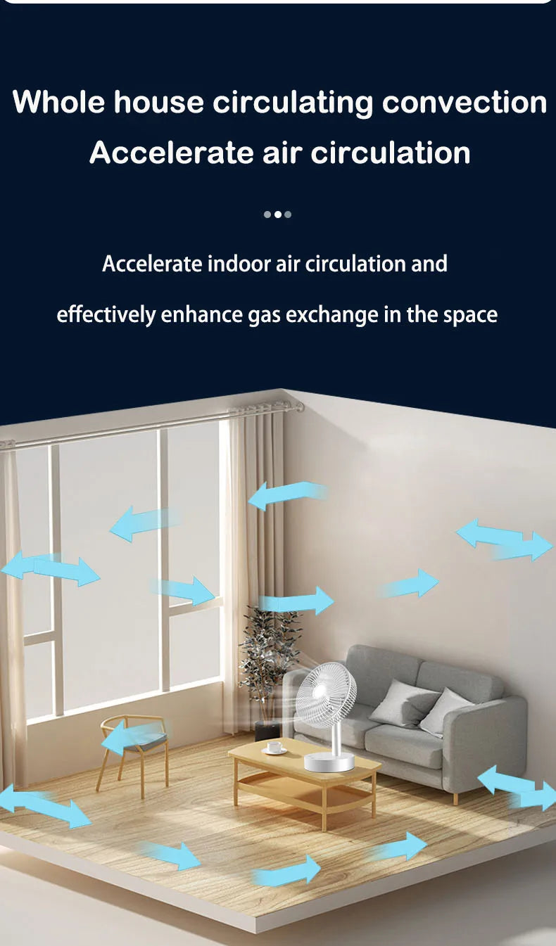 Kasydoff USB Desk Fan – 3600mAh Rechargeable, 4-Speed, 7-Blade Oscillating, Timer, Quiet Cooling Fan for Home & Office