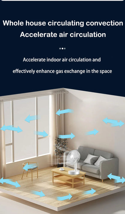 Kasydoff USB Desk Fan – 3600mAh Rechargeable, 4-Speed, 7-Blade Oscillating, Timer, Quiet Cooling Fan for Home & Office