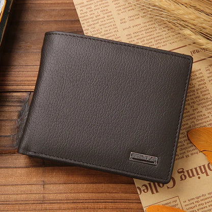 Genuine Cowhide Leather Men's Wallet – Short Bifold