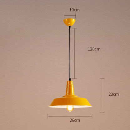 Nordic Industrial Retro Pendant Light – E27 Vintage Loft Bar Cafe Lamp
