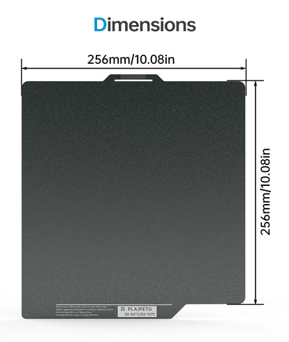 BIQU Panda CryoGrip Build Plate 256x256mm – Spring Steel, Textured, for Bambu Lab P1 & X1