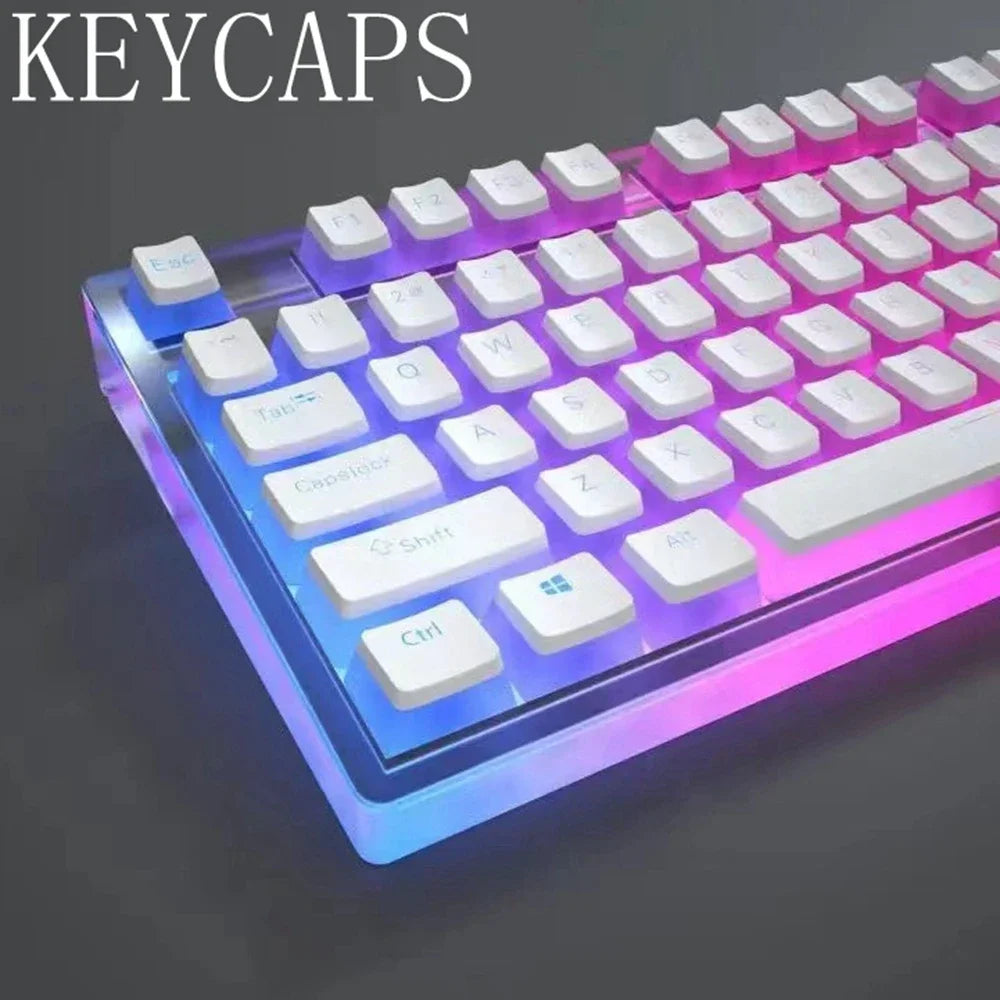 129-Key Pudding Keycaps – OEM Profile PBT, Transparent, MX Hot-Swap Compatible