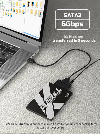 USB 3.0 to SATA Cable for 2.5"/3.5" HDD & SSD – with 12V/2A Power Adapter
