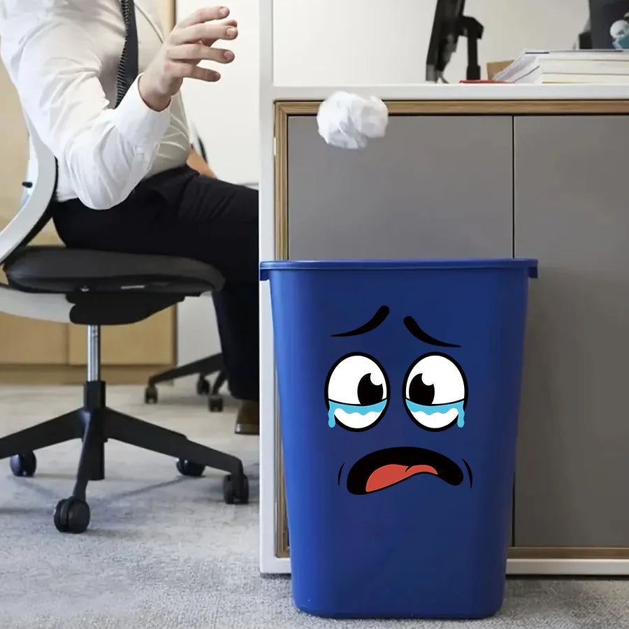 Cartoon Face Stickers 4-Sheet Set | Fun Home Decor for Trash Cans & Toilet