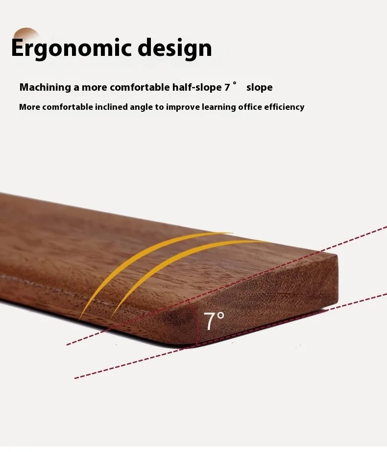 Walnut Wood Mechanical Keyboard Wrist Rest — Ergonomic Palm Pad, 87/98/104/108 Key