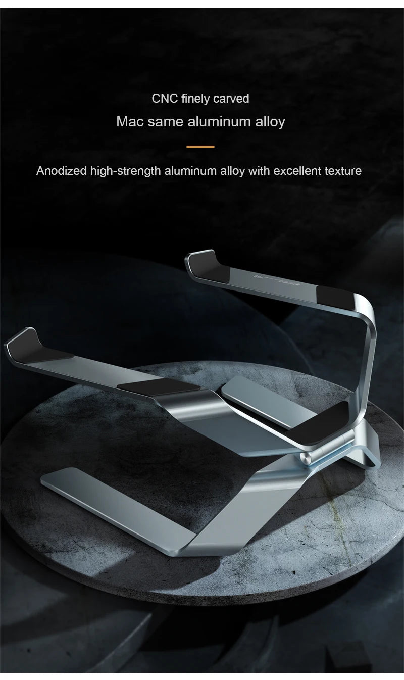 Adjustable Aluminum Alloy Laptop Stand — Foldable, Portable, Up to 17.3", Cooling Bracket
