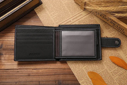 Genuine Cowhide Leather Men's Wallet – Short Bifold