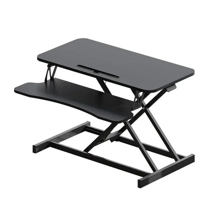 Height Adjustable Folding Standing Computer Desk with Keyboard Tray for Home Office Gaming Lift Laptop Table Stand Workbench