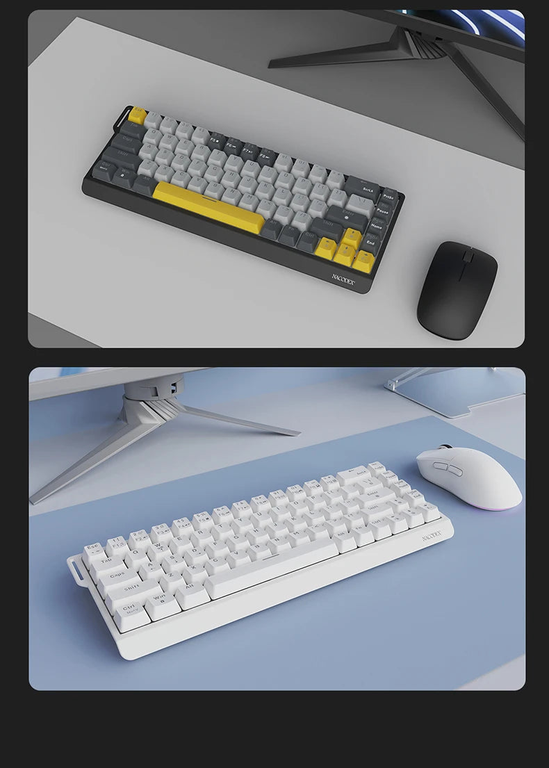 AJAZZ NK68 V2 Gaming Mechanical Keyboard | Hot-Swap | RGB Backlight | 68 Keys | Red Switch | USB