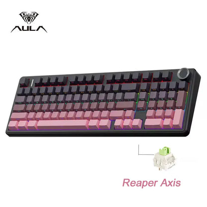 AULA F99 Pro 96% Gaming Mechanical Keyboard – Tri-Mode BT/2.4GHz/USB-C, Hot-Swap, 8000mAh, RGB, PBT Keycaps