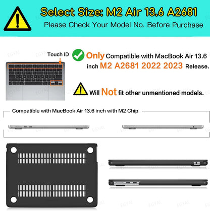MacBook Laptop Case 2025 M4 – Air 13/15, Pro 13/14, M1-M5