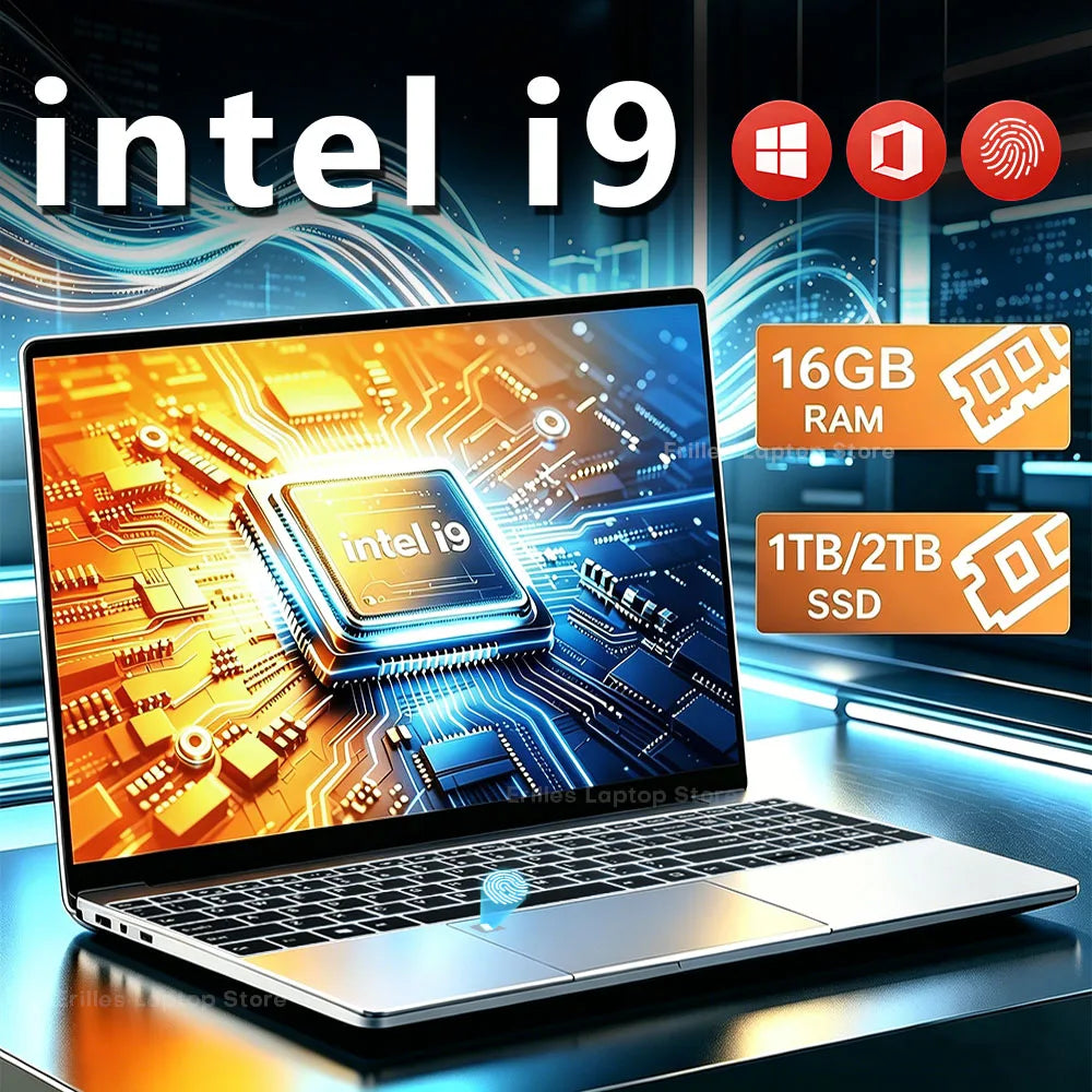 2026 Gaming Laptop 15.6" — Intel i9-10980HK / 9900U, 16GB RAM, Up to 2TB SSD, Fingerprint, Windows 11
