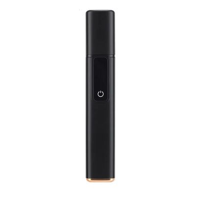 Rechargeable electric nose hair and facial trimmer with stainless steel blades, portable, washable for painless grooming.