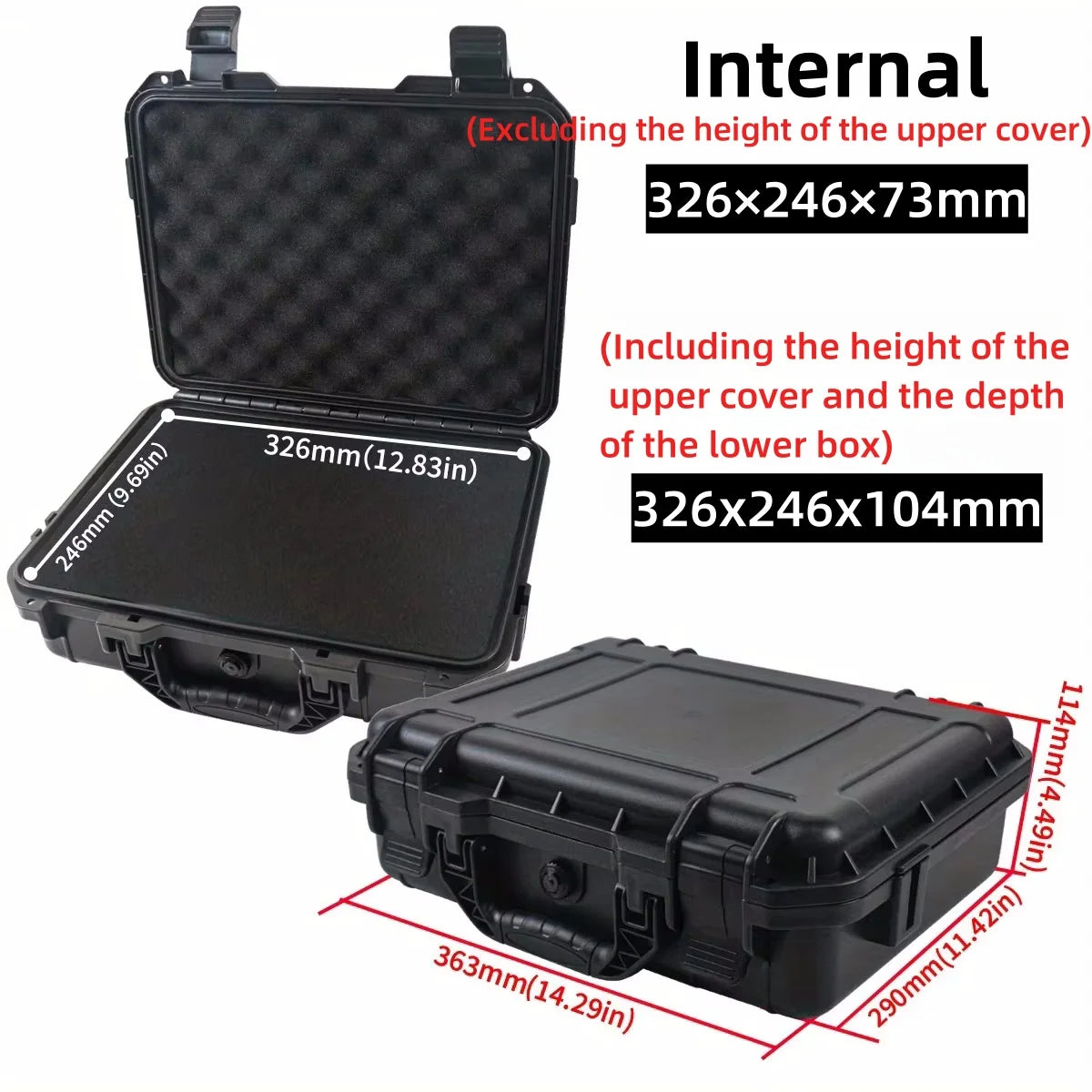 Waterproof Hard Carry Case with Pre-Cut Sponge – Tool & Equipment Organizer