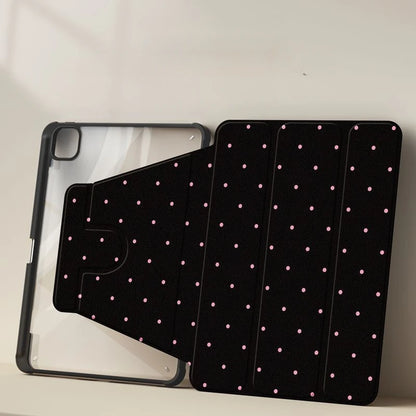 Pink Polka Dots Rotating Stand iPad Case – Pro 11"/13" M4, Air M2, 10th Gen