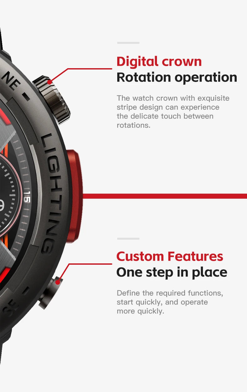 Imosi Outdoor Smart Watch with Flashlight – Sport Fitness Tracker, Blood Pressure, IP67