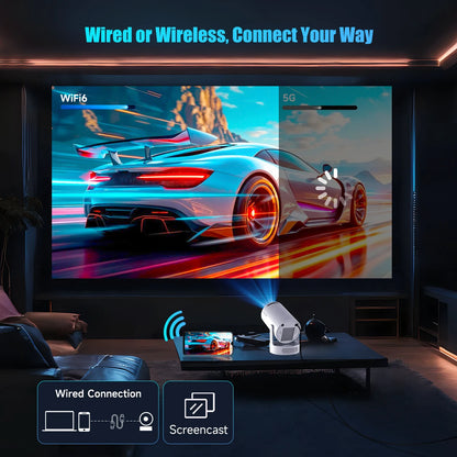 Magcubic HY300 Pro+ Portable Projector – 8000 Lumens, 720P, Android 14, WiFi 6, BT5.4, 5W Speaker