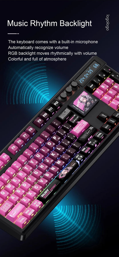 SKYLOONG GK104 Pro Full-Size Wireless Mechanical Keyboard – 104 Key, Hot-Swap, RGB, Macro Knob