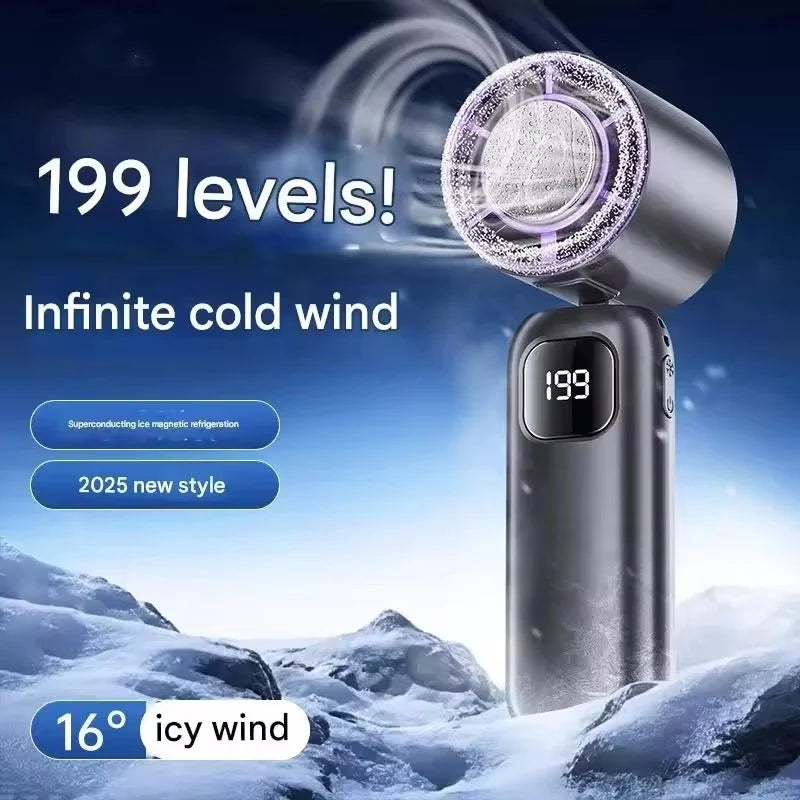 Portable Rechargeable Turbo Fan – Handheld & Desktop, Camping & Office Use
