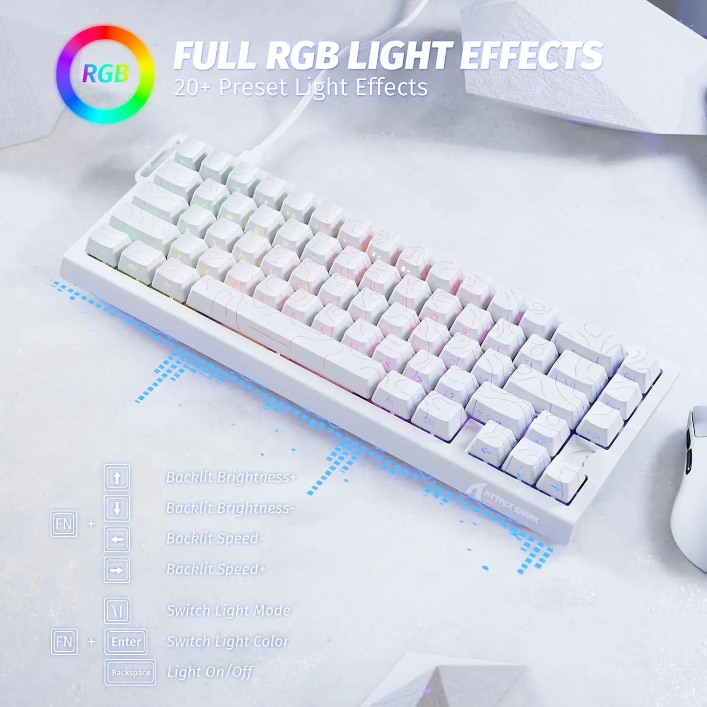 Attack Shark X68 HE Rapid Trigger Mechanical Gaming Keyboard – 60%, Hall Effect, 8KHz, Hot Swap