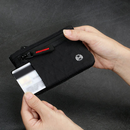RFID Blocking Nylon Card Holder with Carabiner & Coin Purse