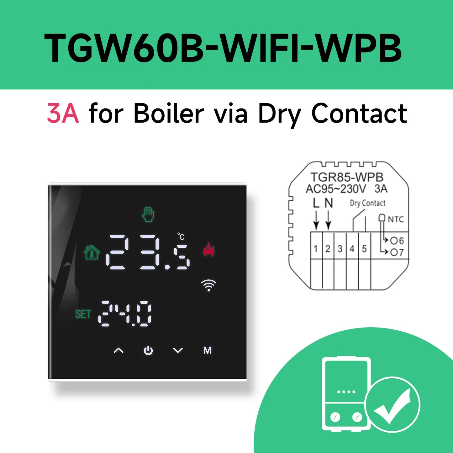 Beok Tuya Smart WiFi Thermostat for Electric & Gas Heating