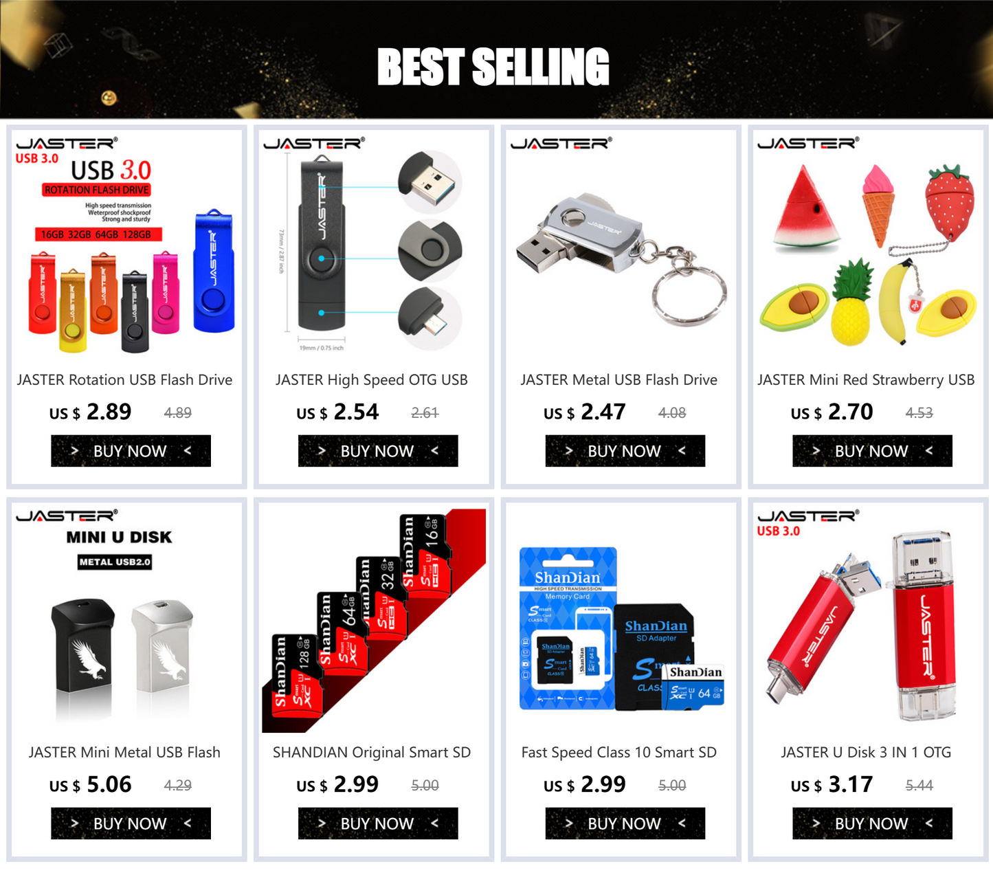 JASTER Metal USB 3.0 Flash Drive – 8GB to 64GB High Speed Pen Drive