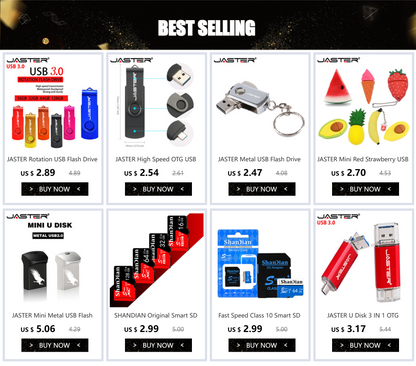 JASTER Metal USB 3.0 Flash Drive – 8GB to 64GB High Speed Pen Drive