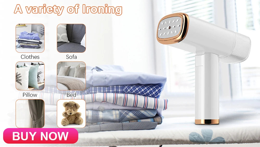 Mini Handheld Steam Iron – Foldable Travel Garment Steamer, Ceramic, Wet & Dry
