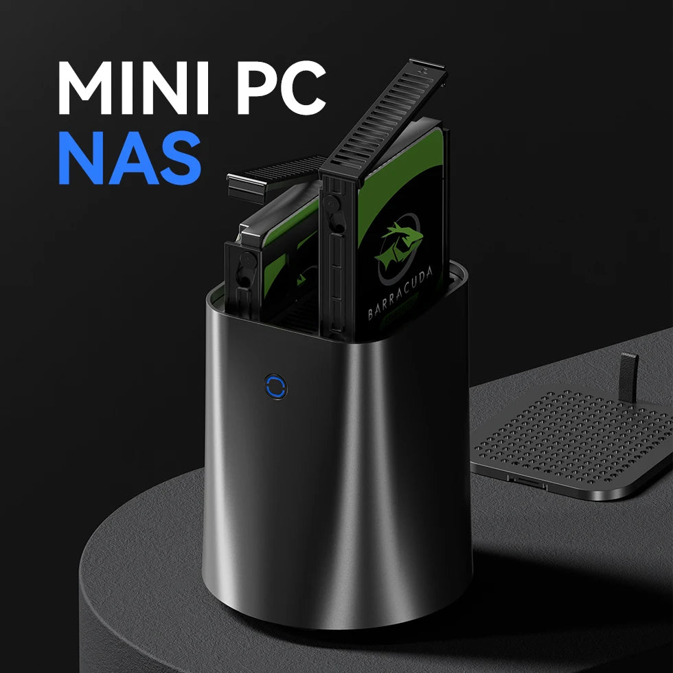 NAS Mini PC – Intel N150 / Ryzen 7 5825U, 2.5G Dual Ethernet, WiFi 6, M.2 NVMe, RAID, Windows 10/11