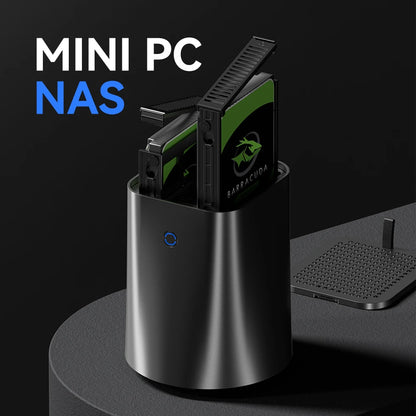 NAS Mini PC – Intel N150 / Ryzen 7 5825U, 2.5G Dual Ethernet, WiFi 6, M.2 NVMe, RAID, Windows 10/11