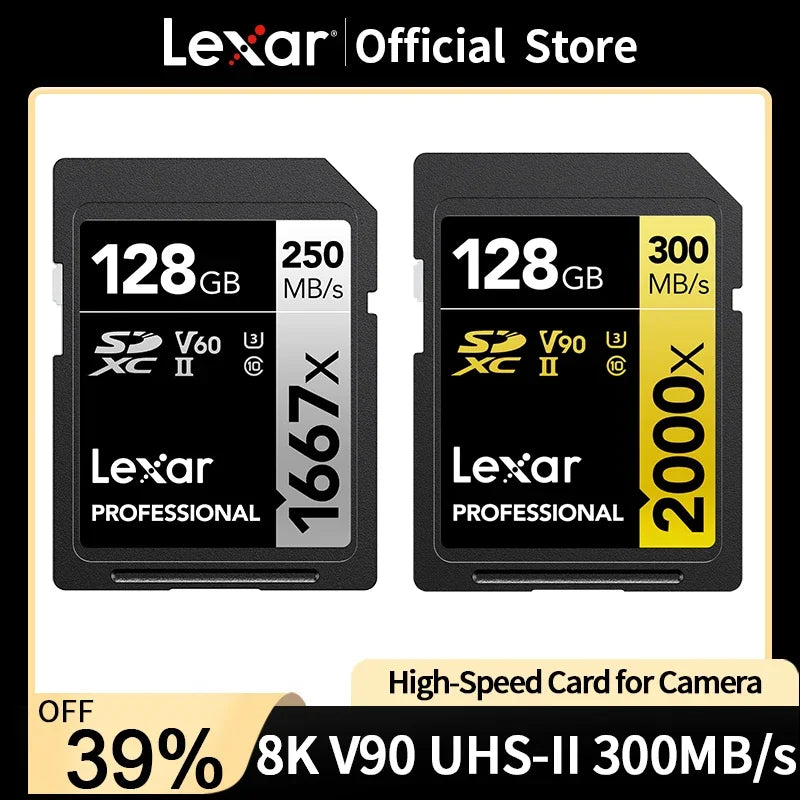 Lexar SD Card UHS-II | V60 / V90 | 4K 8K | 32GB–512GB | SDHC SDXC for Camera