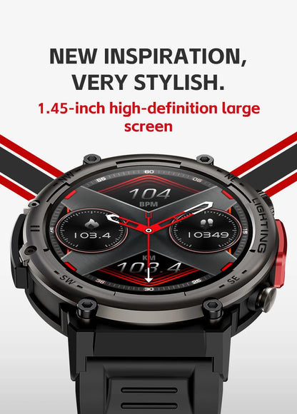 Imosi Outdoor Smart Watch with Flashlight – Sport Fitness Tracker, Blood Pressure, IP67