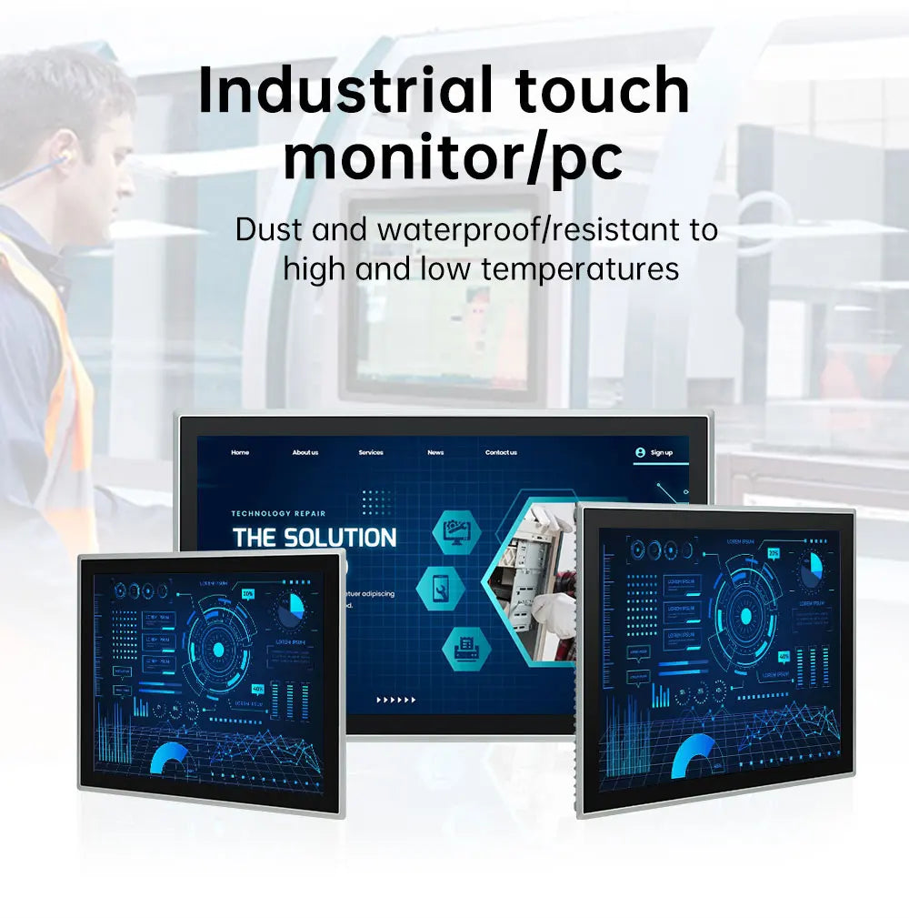 Industrial 15-23.8 inch touch screen panel PC with IP65 aluminum enclosure, all-in-one embedded computer by R.E.D. Shopping