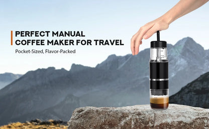 Portable Hand Press Espresso Maker – Manual Coffee Machine for Travel & Camping | Nespresso Capsule & Ground Coffee Compatible