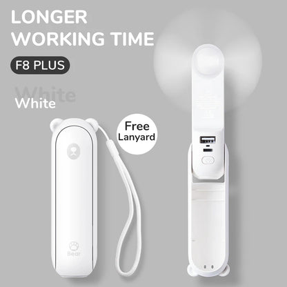 JISULIFE Portable Handheld Fan with Power Bank & Flashlight
