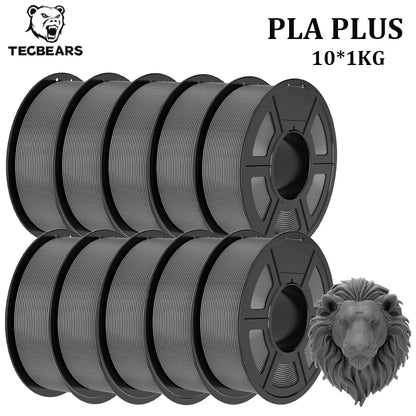 TECBEARS PLA+ Filament – 10KG Bundle, 1.75mm, Multi-Color, High Toughness, No Bubbles for FDM Printers