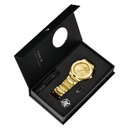 TOMI Luxury Men’s Watch & Gift Box Set – Business Quartz Watch