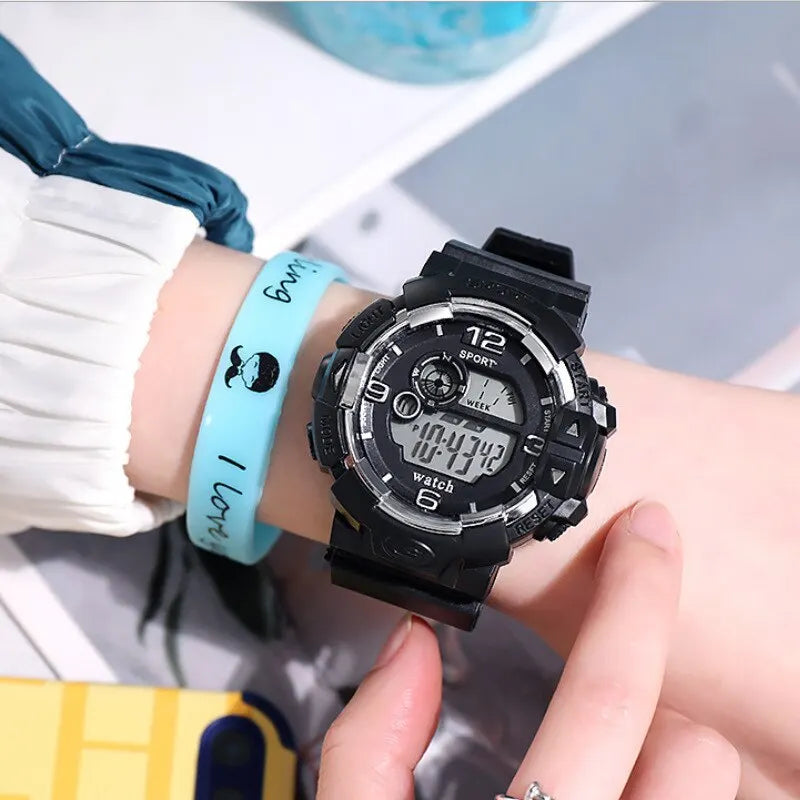 Men's Luminous Military LED Digital Watch - Waterproof, Silicone Strap, Calendar Display