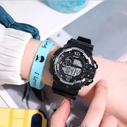 Men's Luminous Military LED Digital Watch - Waterproof, Silicone Strap, Calendar Display