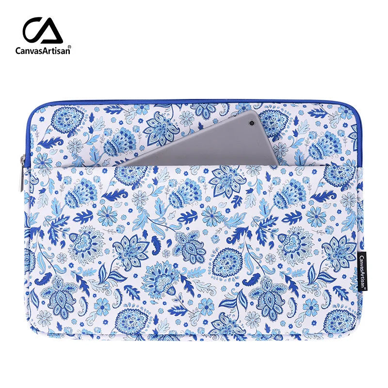 Laptop Sleeve Bag 11–15.6 Inch – Canvas, Zipper, for MacBook, Lenovo, HP, Acer – Multiple Prints