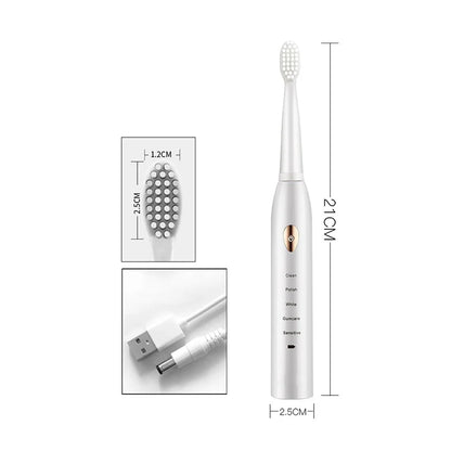 Rechargeable R.E.D. electric toothbrush with 5 modes, waterproof design, and 30-day battery life for personal oral care.