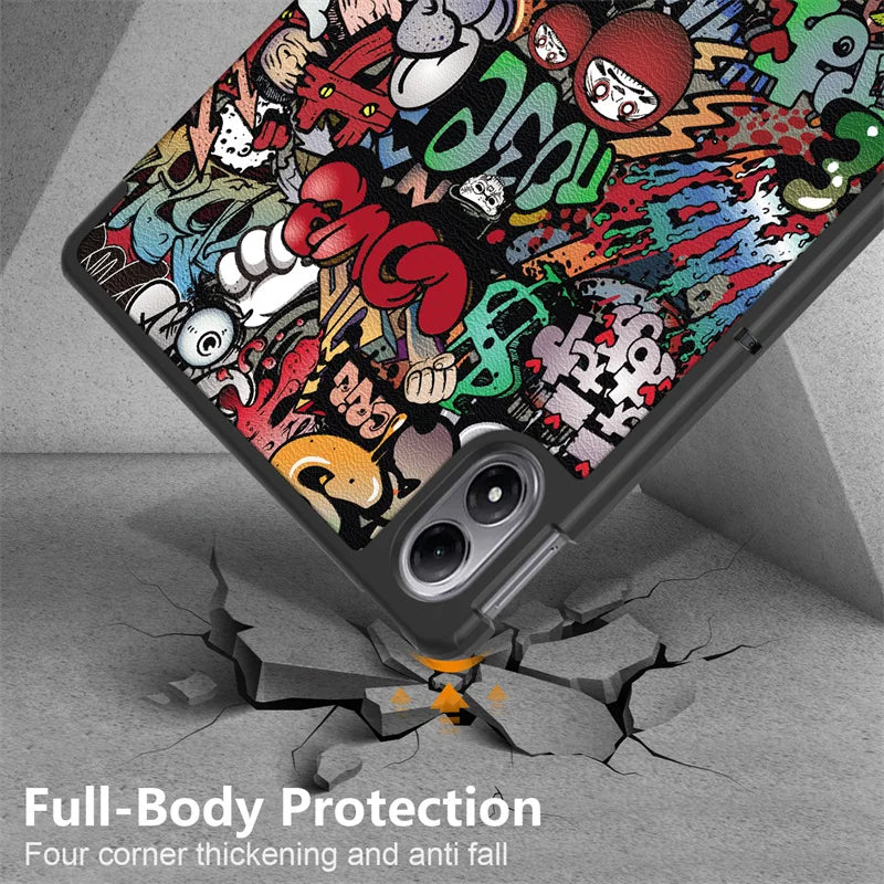 Fashion Print Magnetic Smart Stand PU Leather Case for Xiaomi Poco Pad M1 12.1" 2025