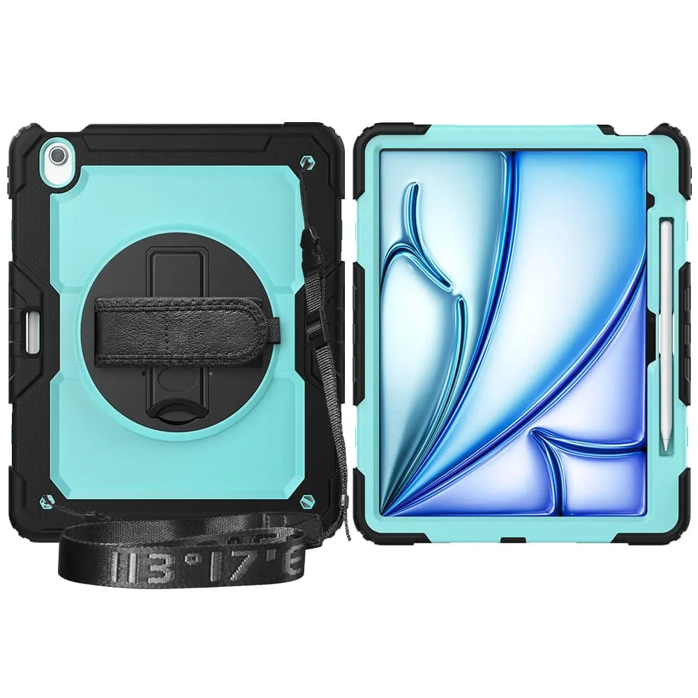 WeFor Heavy Duty iPad Case – Screen Protector, Shoulder Strap & Pencil Holder for iPad 11 A16, Air 11 & Air 13 M3 (2025)