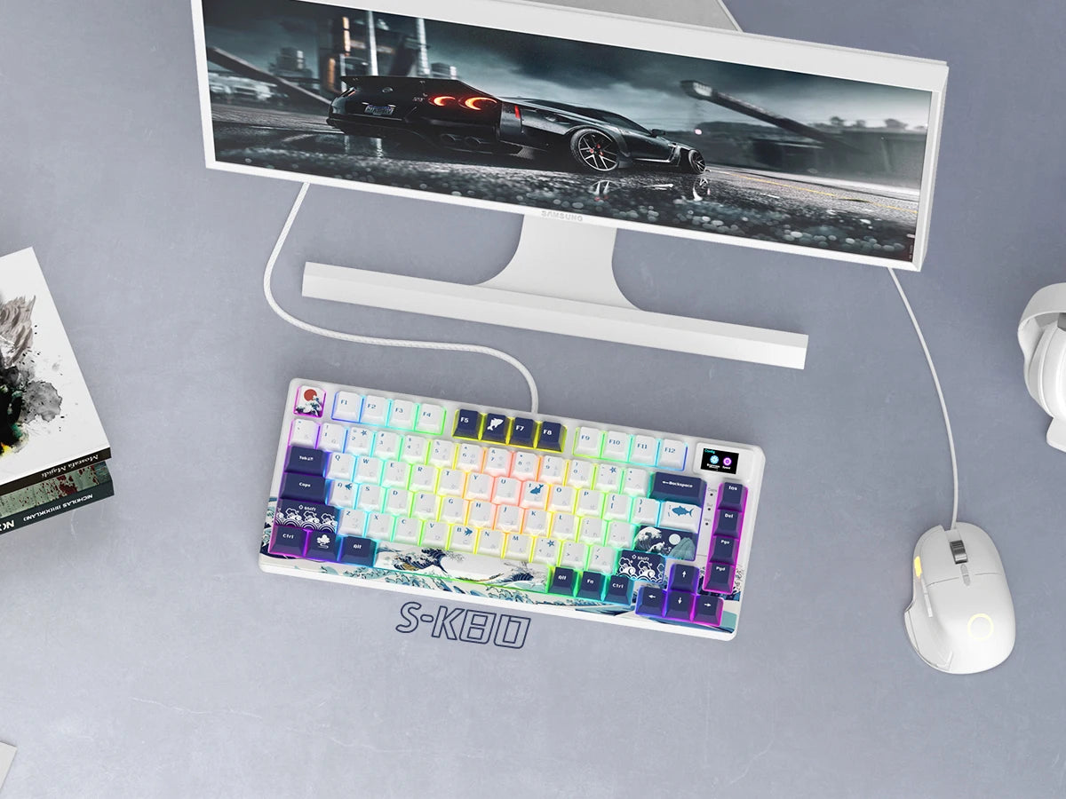 Womier SK80 Gasket Mechanical Keyboard – 83 Key, Hot-Swap, RGB, Smart Display