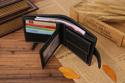 Genuine Cowhide Leather Men's Wallet – Short Bifold