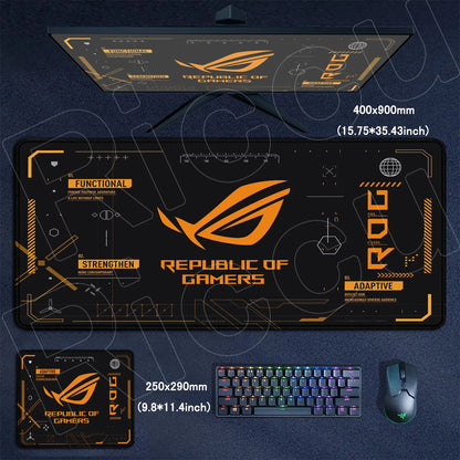 Black Anime XXL Gaming Mouse Pad – Lock Edge, HD Print, Anti-Slip Desk Mat, Multiple Sizes